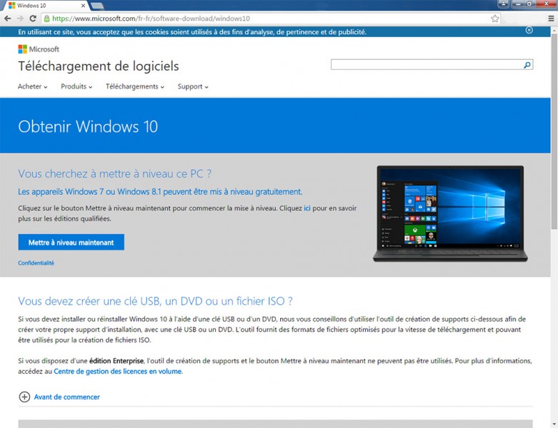 Téléchargement Windows 10